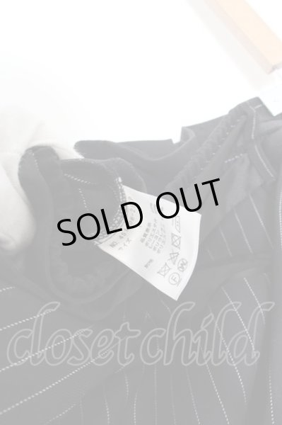 画像3: NO ID. BLACK / ツインベルトセミワイドトラウザーズパンツ 1 ブラックストライプ O-24-04-03-085-NO-pa-YM-ZT166 (3)