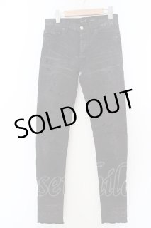 ファガッセン　BUTTLE 28 FAGASSENT / BATTLE ダメージデニムパンツ 28 ブラックxレッド