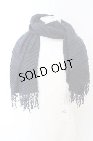 画像1: Zero by TORNADO MART / タックプリーツマフラー F ネイビー（グリーン） O-24-04-03-098-Ze-za-YM-ZT196 (1)