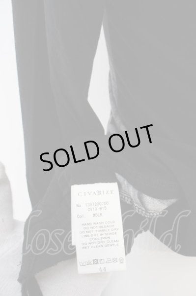 画像3: CIVARIZE / Maledictサイドギャザーローズスカル変形ロングカットソー 44 ブラック O-24-04-03-020-CI-to-YM-ZT134 (3)