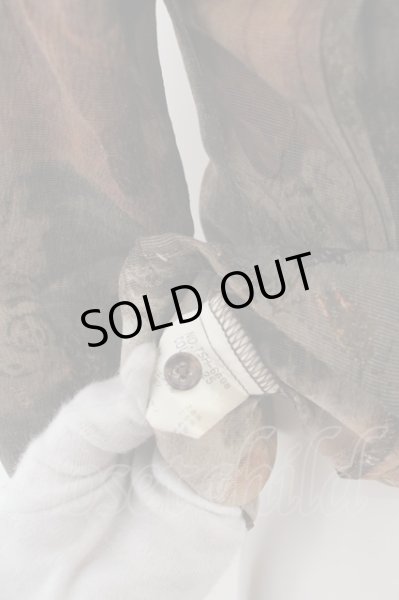 画像3: TORNADO MART / フラワー転写レースアップシャツ M ブラウン O-24-04-03-026-TO-sh-YM-ZT100 (3)