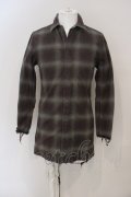 【WINTERセール】Moonage Devilment / Pigment dye check シャツ 46 ブルーグレイ O-24-04-04-046-Mo-sh-YM-ZT148