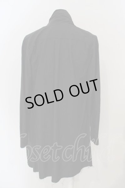 画像2: FUGA / Makani シャツ素材変形トッパーカーディガン 46 ブラック O-24-04-04-054-FU-sh-YM-ZT174 (2)