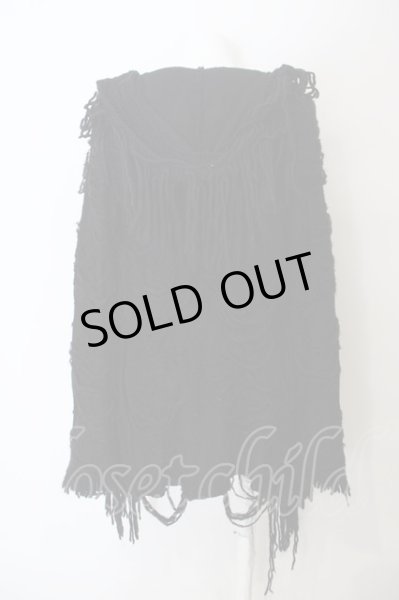 画像2: CIVARIZE / ブロークンフリンジガウンカーディガン 44 ブラック O-24-04-04-002-CI-to-YM-ZT077 (2)