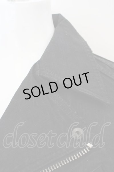 画像2: CIVARIZE / Evil加工デニムライダース 46 ブラック O-24-04-04-020-CI-ou-YM-ZT073 (2)