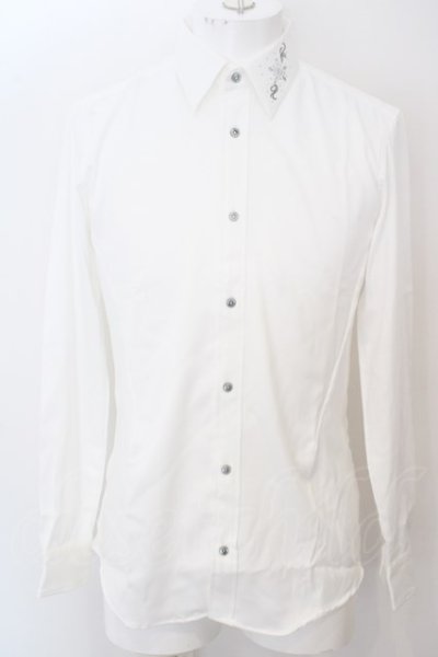 画像1: BUFFALO BOBS / ストーン襟ドレスシャツ 2 ホワイト O-24-04-15-031-BU-sh-YM-ZT461