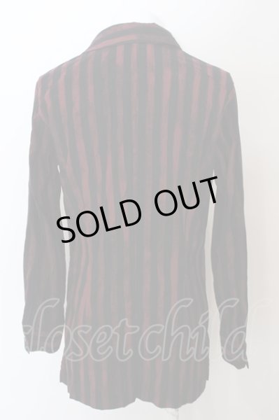 画像2: TORNADO MART / オリエンタルストライプスウェードシャツジャケット L ボルドー O-24-04-15-034-TO-sh-YM-ZT342 (2)