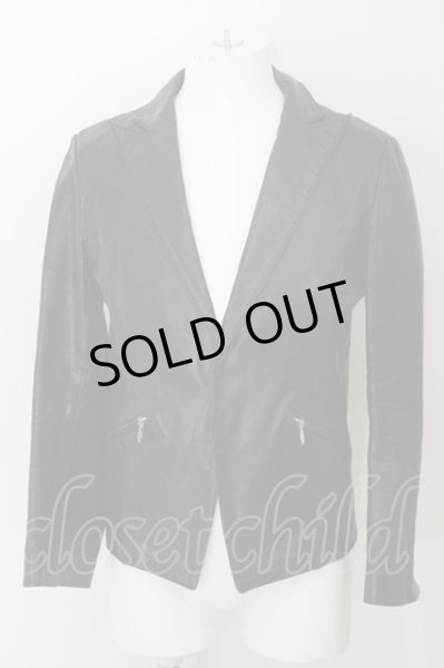 画像1: TORNADO MART / バッファローレザーピークドラペルテーラードジャケット M ブラック O-24-04-15-039-TO-ou-YM-ZT-ML007 (1)