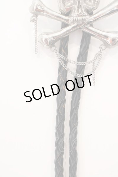 画像3: Roen / レザーループタイ  ブラックｘシルバー O-24-04-15-071-Ro-za-YM-ZT220 (3)