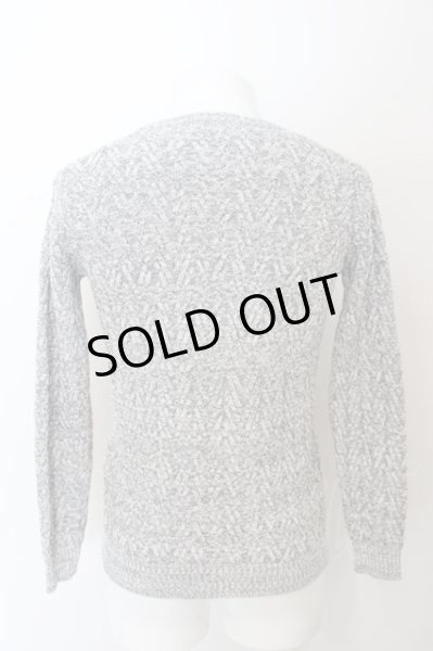 画像2: Zero by TORNADO MART / ヘリンボンモールVネックニット M ホワイト（グレー） O-24-04-15-017-Ze-to-YM-ZT217 (2)