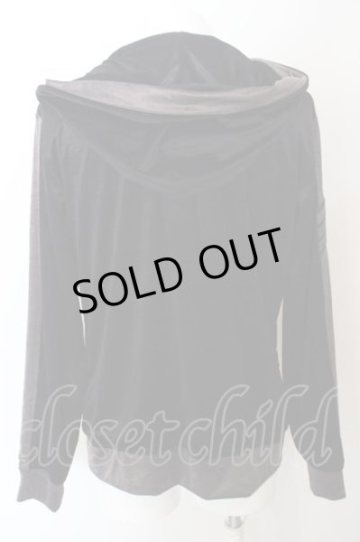 画像4: Roen / ベロアラインパーカー 48 ブラックｘブラウン O-24-04-15-020-Ro-to-YM-OS (4)