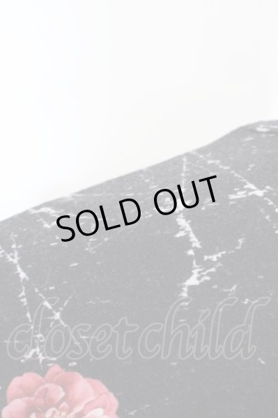 画像2: CIVARIZE / フラワースカル総柄UネックTシャツ 46 ブラック O-24-04-15-025-CI-ts-YM-ZT464 (2)