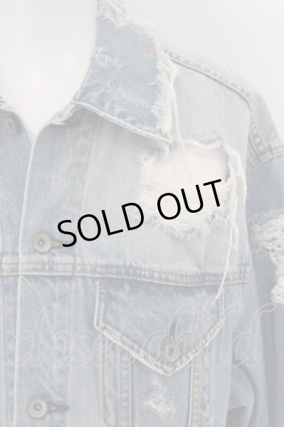 画像2: LEGENDA / FlowerEmbroideryヴィンテージクラッシュデニム M ライトインディゴ O-24-04-16-046-LE-ja-YM-ZT0418 (2)