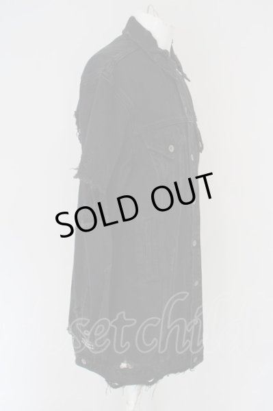 画像3: LEGENDA / デストロイロングデニムジャケット　Gジャン S ブラック O-24-04-16-047-LE-ja-YM-ZT204 (3)