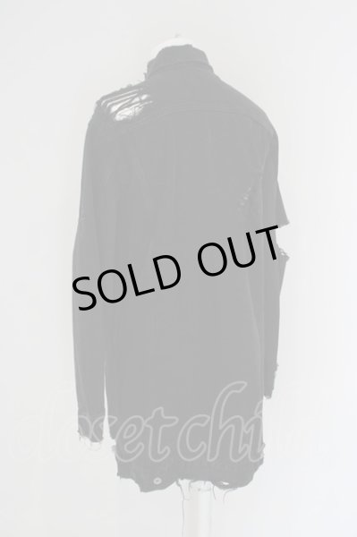 画像4: LEGENDA / デストロイロングデニムジャケット　Gジャン S ブラック O-24-04-16-047-LE-ja-YM-ZT204 (4)