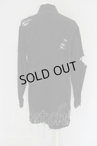 画像5: LEGENDA / デストロイロングデニムジャケット　Gジャン S ブラック O-24-04-16-047-LE-ja-YM-ZT204 (5)