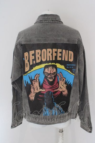 画像2: .KOM / BF.BORFEND ディストゥレストダメージデニムジャケット Gジャン L グレー O-24-04-16-048-KO-ja-YM-ZT204 (2)