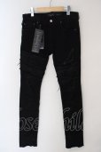 画像1: FAGASSENT / -EAGLE-Black crushed denim with Crawling Black cupra & Sagging Kimonoパンツ 30 ブラック O-24-04-16-053-FA-pa-YM-ZT213 (1)