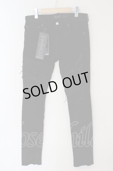 画像1: FAGASSENT / -EAGLE-Black crushed denim with Crawling Black cupra & Sagging Kimonoパンツ 30 ブラック O-24-04-16-053-FA-pa-YM-ZT213 (1)