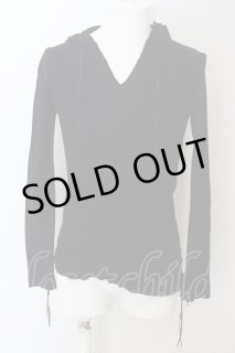 14th Addiction / フリンジロングマフラーストール ブラックxゴールド