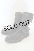 【WINTERセール】KMRii / Crush Strap Boots/RFM　ロングブーツ 39 ブラック O-24-04-16-070-KM-sho-YM-ZT4000