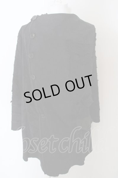 画像1: TT(Shohei Takamiya） / 縫合ダメージドレープケープ  ブラック O-24-04-16-024-TT-to-YM-OS (1)