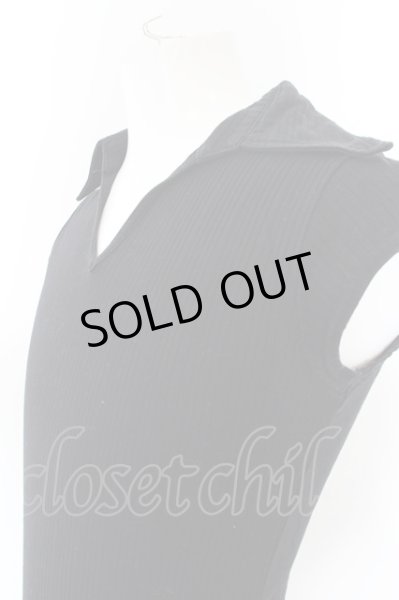 画像2: 5351pour les Hommes / 襟付きVネックTシャツ 2 ブラック O-24-04-23-033-53-ts-YM-ZT272 (2)