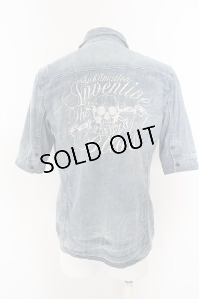 画像3: semantic design / スカル刺繍半袖デニムウエスタンシャツ M ライトインディゴ O-24-04-23-004-SE-sh-YM-ZT257 (3)