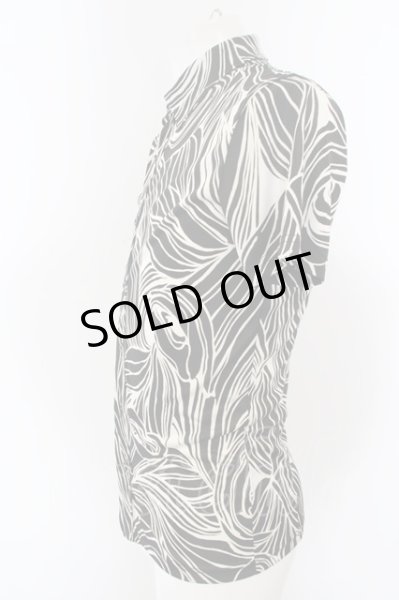 画像2: 5351pour les Hommes / 総柄シースルーシャツ 2 ブラックｘホワイト O-24-04-23-005-53-sh-YM-ZT261 (2)