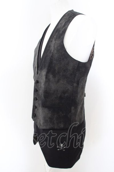 画像2: Roen / コーティングレイヤードロングベスト 46 ブラック O-24-04-23-046-Ro-ou-YM-ZT377 (2)