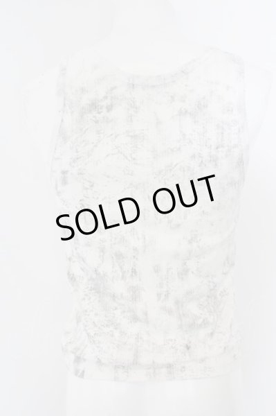 画像2: 5351pour les Hommes / シャイニー総柄ショートタンクトップ  ホワイト O-24-04-23-001-53-to-YM-ZT257 (2)