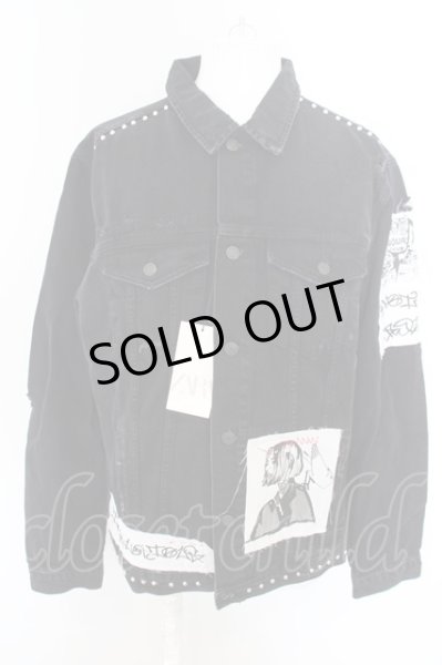 画像1: ZARA / デニムジャケットwithパッチ XL ブラック O-24-04-23-054-ZA-ou-YM-ZT268 (1)
