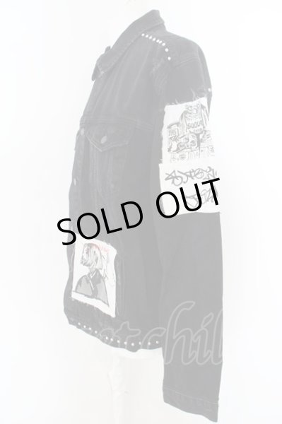画像2: ZARA / デニムジャケットwithパッチ XL ブラック O-24-04-23-054-ZA-ou-YM-ZT268 (2)