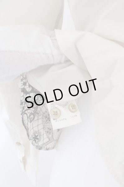 画像4: TORNADO MART / ポリレース開き襟シャツ M オフホワイトｘブラック O-24-04-23-006-TO-sh-YM-ZT261 (4)