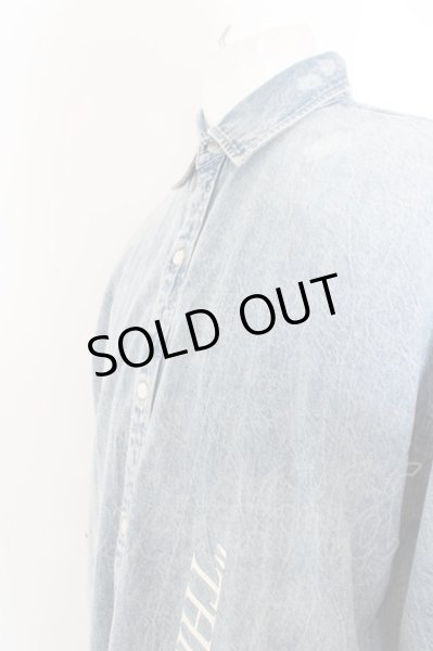 画像2: A’GEM9 / パッチプリントオーバーデニムシャツ F ライトブルー O-24-04-23-069-AM-sh-YM-ZT072 (2)