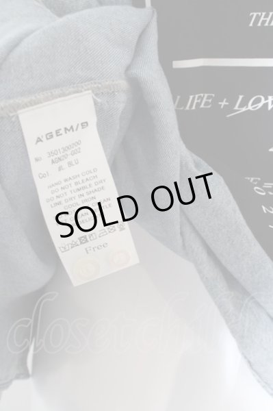 画像4: A’GEM9 / パッチプリントオーバーデニムシャツ F ライトブルー O-24-04-23-069-AM-sh-YM-ZT072 (4)