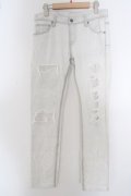 【WINTERセール】TORNADO MART / ハードダメージデニムパンツ M ホワイト O-24-04-23-074-TO-pa-YM-ZT071