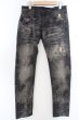 画像1: Roen / semantic designコラボ スタッズスカルムラ染めデニムパンツ M  O-24-04-23-083-Ro-pa-YM-ZT071 (1)