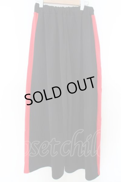 画像3: unrelaxing / サイドラインワイドジャージーパンツ  ブラックｘレッド O-24-04-23-091-un-pa-YM-ZT069 (3)