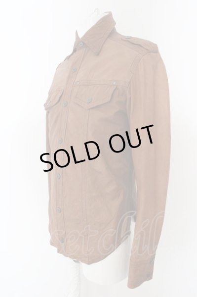 画像2: 5351pour les Hommes / カウレザーミリタリーシャツ 2 ブラウン O-24-04-23-010-53-sh-YM-ZT-ML012 (2)