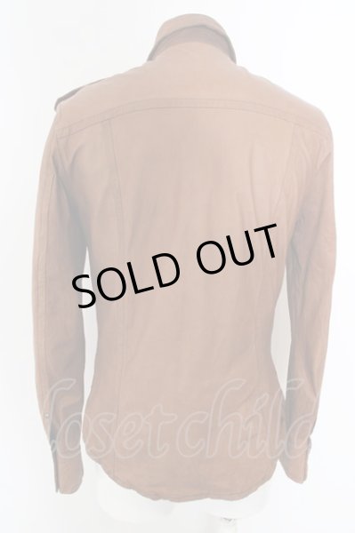 画像3: 5351pour les Hommes / カウレザーミリタリーシャツ 2 ブラウン O-24-04-23-010-53-sh-YM-ZT-ML012 (3)