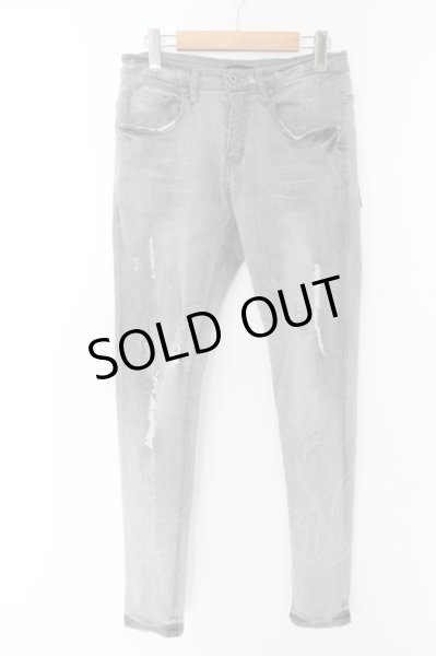 画像1: Roshell / ダメージストレッチデニムパンツ S グレー O-24-04-23-108-Ro-pa-YM-ZT140 (1)