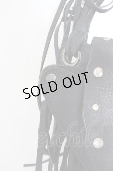 画像2: 5351pour les Hommes / フリンジレザーウエストホルターバッグ  ブラック O-24-04-23-110-53-za-YM-ZT-ML010 (2)