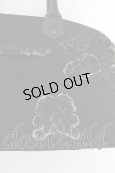 画像2: Roen / レオパードボアパッチボストンバッグ  ブラック O-24-04-23-125-Ro-za-YM-ZT (2)