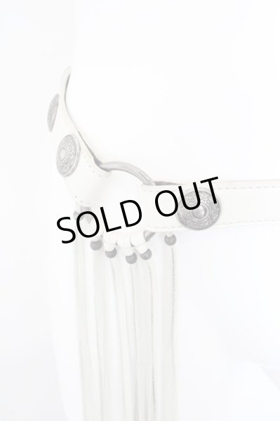 画像2: 5351pour les Hommes / フリンジコンチョベルト  ホワイトｘシルバー O-24-04-23-131-53-za-YM-OS (2)