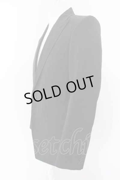 画像2: 5351pour les Hommes / ストレッチコットンピークドラペルテーラードジャケット 2 ブラック O-24-04-23-018-53-ja-YM-ZT257 (2)