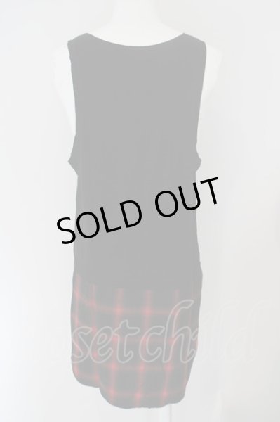 画像3: AMPHIBIAN / 切り替えロングタンクトップ S ブラックｘレッド O-24-04-24-034-AM-to-YM-OS (3)