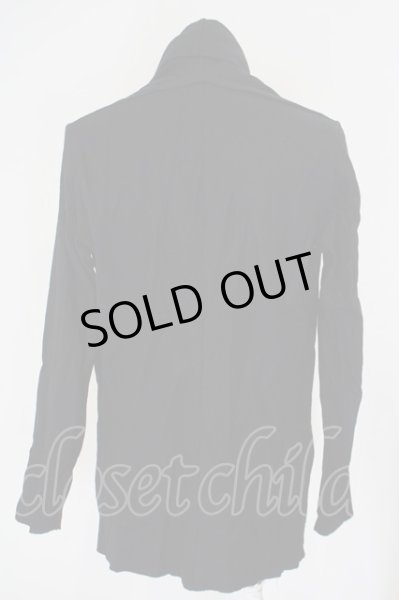 画像2: ATTACHMENT / フランネラーナスムースストールカーディガン 3 ブラック O-24-04-24-036-AT-to-YM-ZT185 (2)