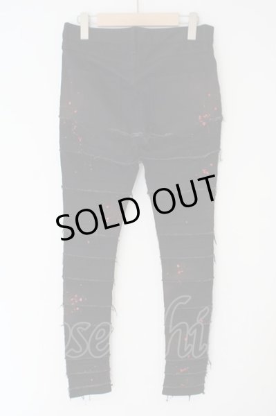 画像3: CIVARIZE / フリンジ切り替えスキニーデニムパンツ 42 ブラックｘレッド O-24-04-24-046-CI-pa-YM-ZT015 (3)