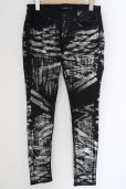 画像1: 【セール】CIVARIZE / ショッキングカラー泊スキニーデニムパンツ 42 ブラックｘシルバー O-24-04-24-047-CI-pa-YM-ZT015 (1)